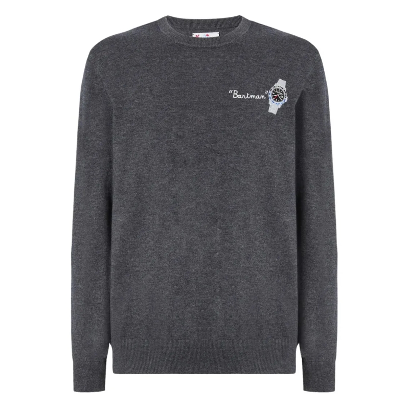 Mc2 Saint Barth Trui Dark Grey Crewneck Sweater Grey