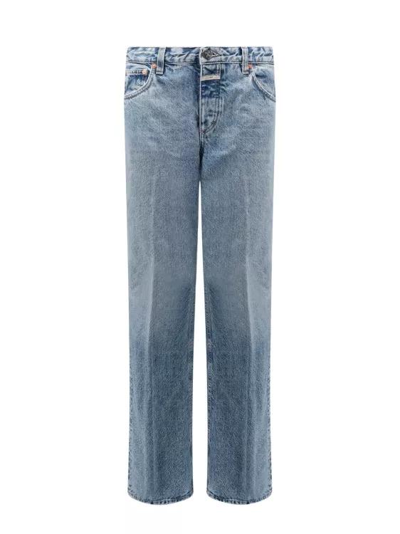 Recycled Cotton Jeans With Back Logo Patch Blue Jeans