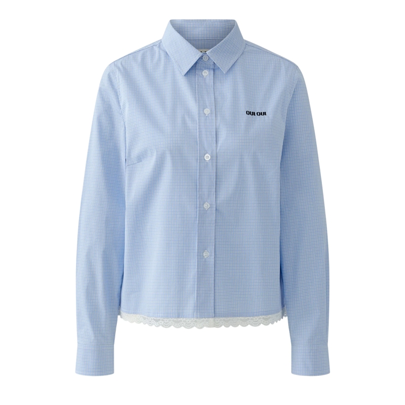 Oui Bluse Hemdbluse blau