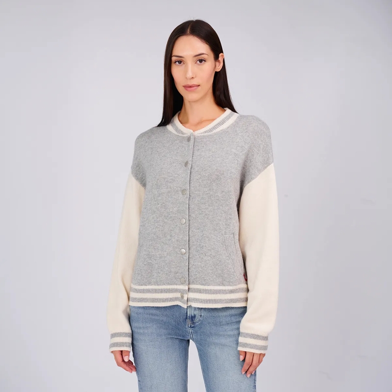 True Religion Strickjacke Strick Bomber-Jacke CHUNKY- Strick Bomberjacke- grau(Image 6)