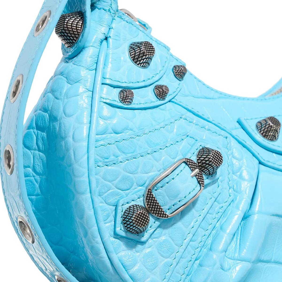 Balenciaga Crossbody bags Le Cagole XS Shoulder Bag Crocodile Embossed in blauw