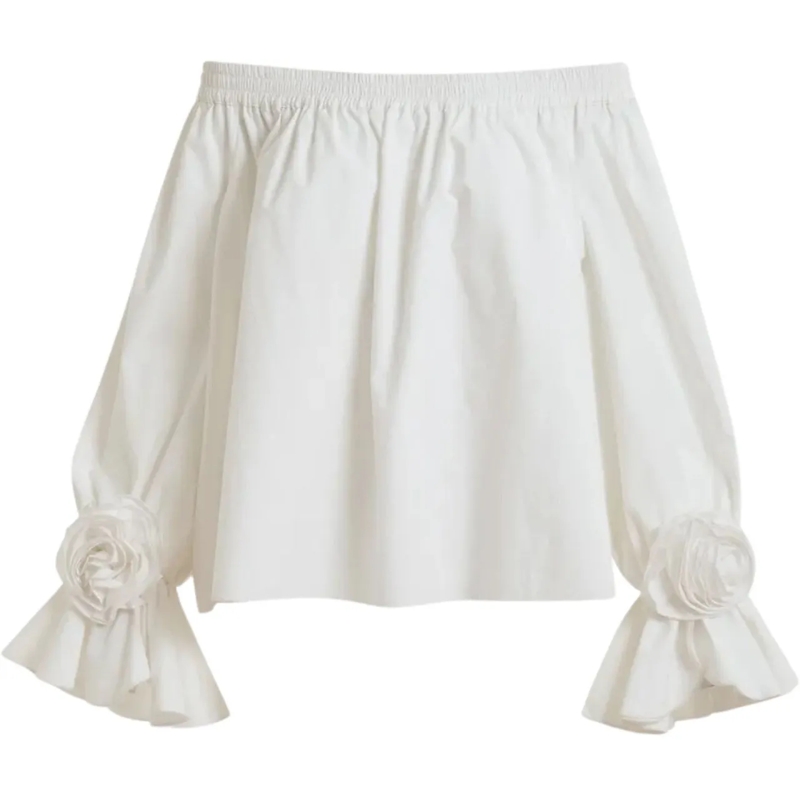 Essentiel Antwerp T-Shirt Essentiel Antwerp Off Shoulder Top Tops Off White  weiß