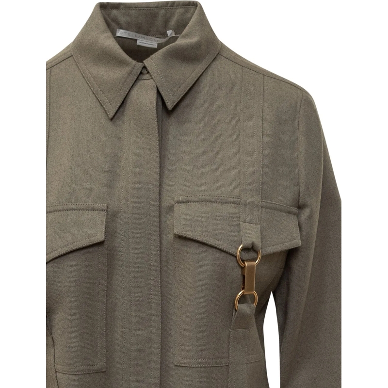 Stella McCartney Chemisier Camicia con Fibbie taupe(Image 4)