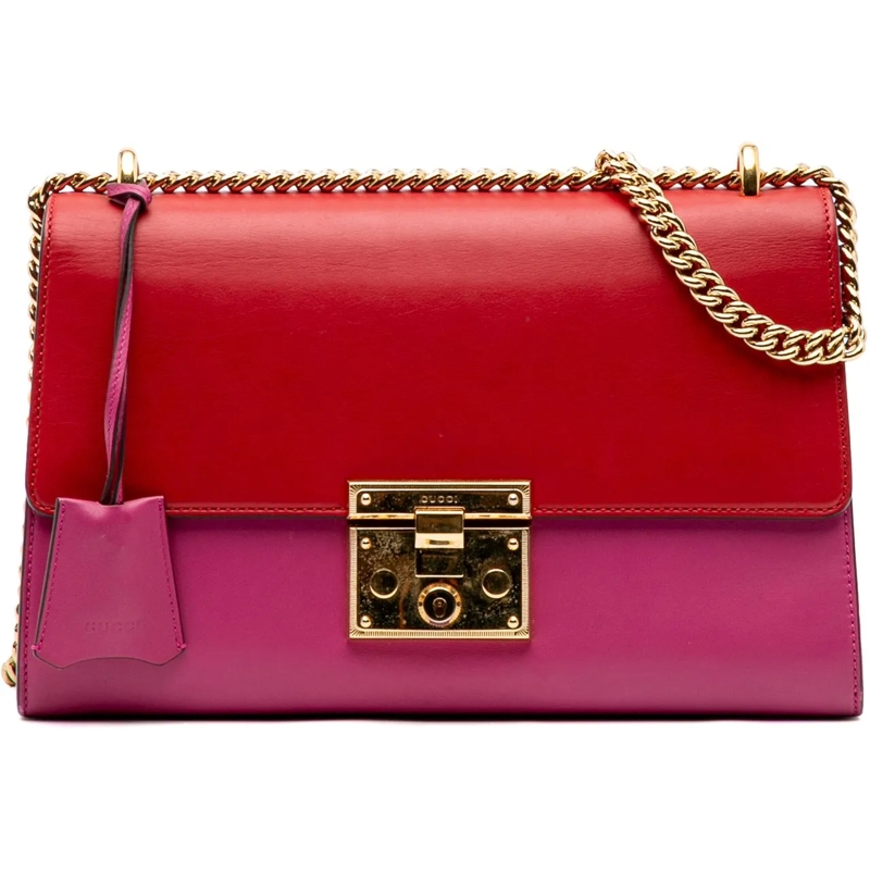 Gucci Sac à bandoulière Medium Bicolor Leather Padlock Shoulder Bag rose