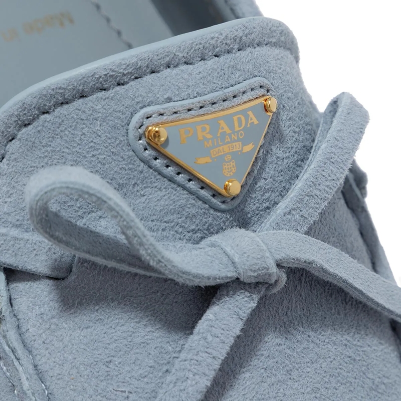Prada Driver Enamel Logo Suede Driving Shoes Astrale(Image 4)