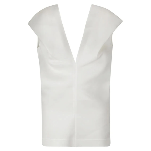 Khaite Blusen Silk Top With V-Neck Front And Back White