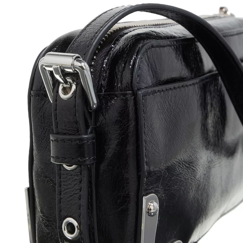 Moschino Crossbody Bag Metal Corner Shoulder Bag Fantasy Print Black(Image 4)