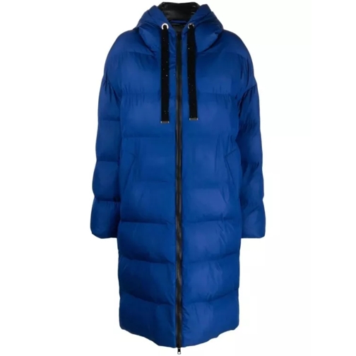 Lorena Antoniazzi Hooded Zip-Up Padded Coat Blue 