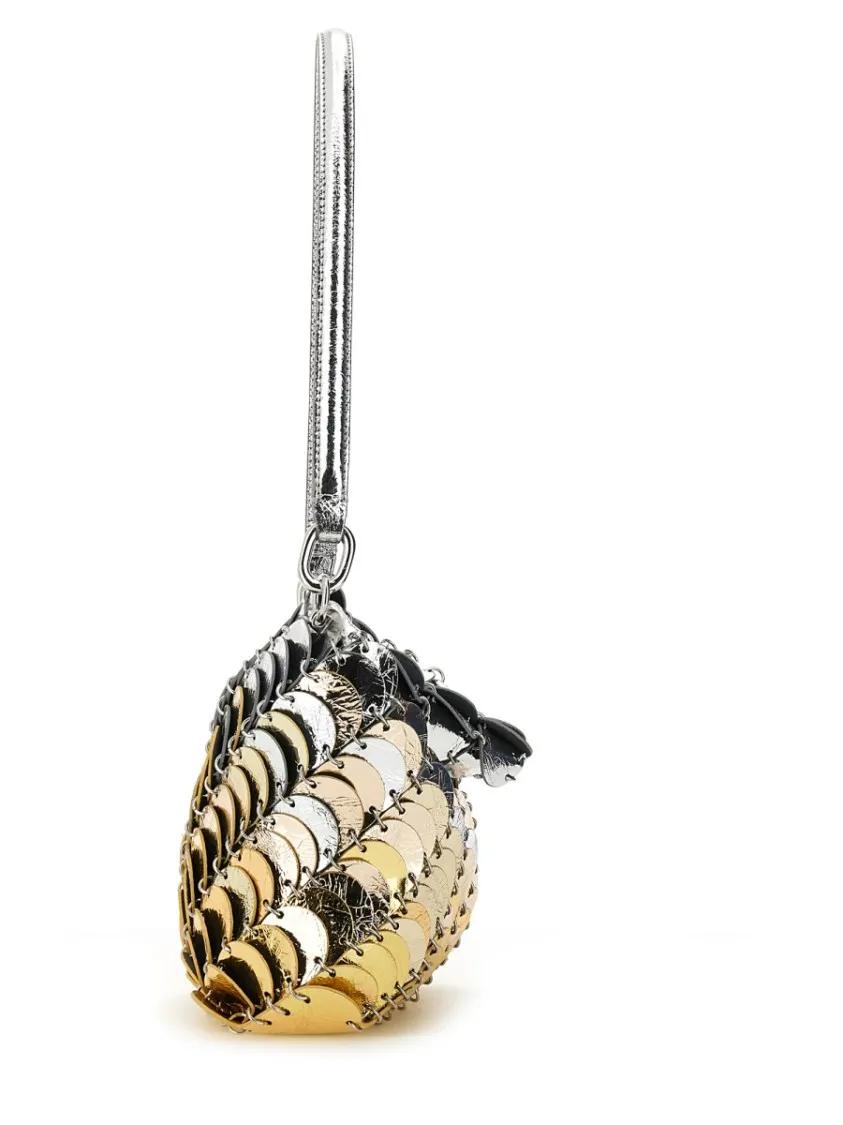Paco Rabanne Hobo bags Structured Leather Bag With Metallic Accents in zilver