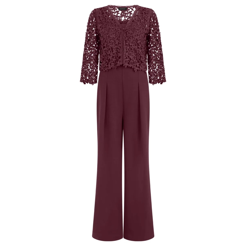 Apart Jumpsuit Overall mit Spitzenjäckchen rot