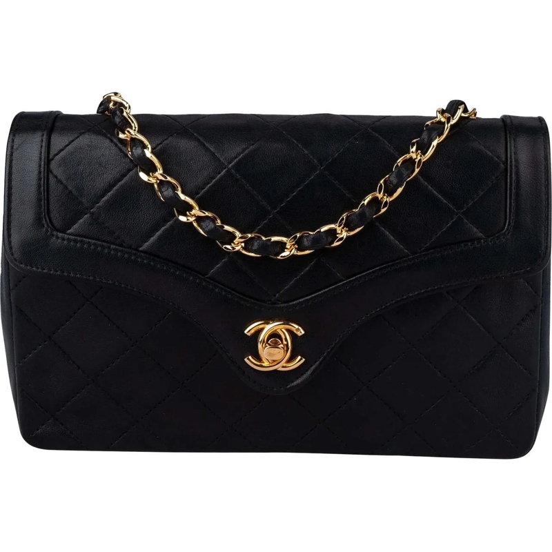 Chanel Sac à bandoulière Chanel Quilted Lambskin 24K Gold Single Flap Cross mehrfarbig