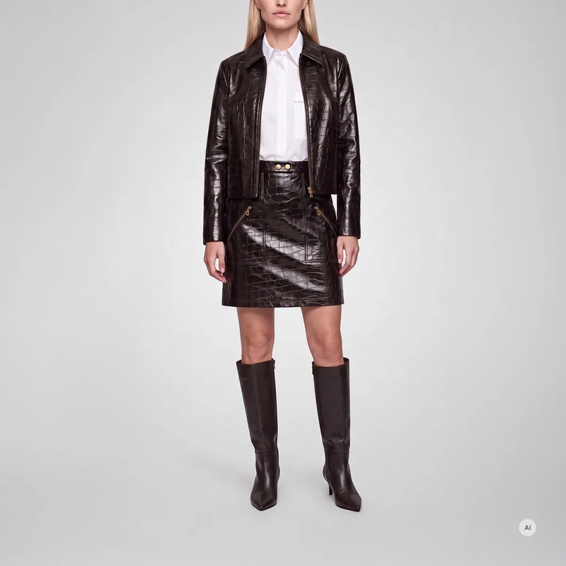 Marc Aurel Blazer Jacke- eingesetzte Leistentaschen- Umlegekragen braun(Image 2)