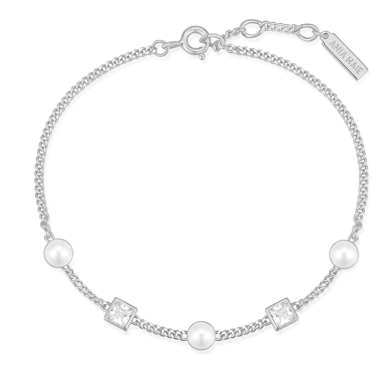 Ania Haie Armband 925er Sterlingsilber Cube and Pearl silber(Image 2)