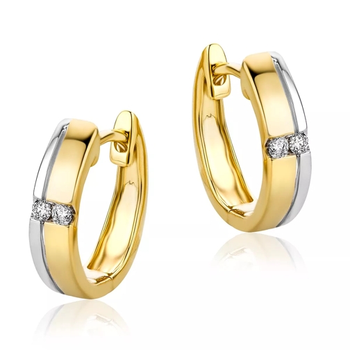 DIAMADA Creole 0.06ct Diamond  14KT Bi Color Gold Ring