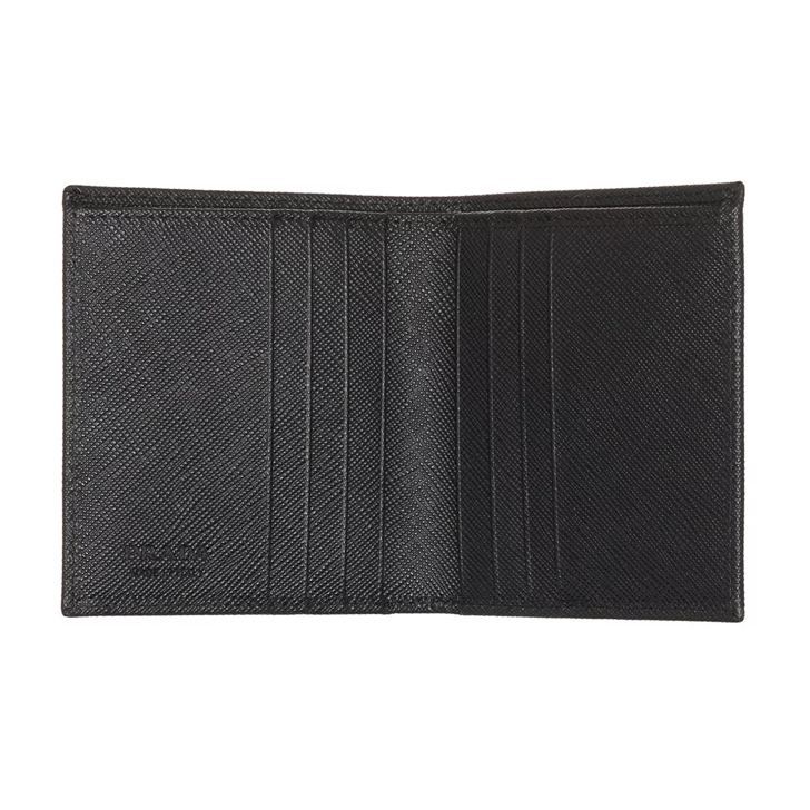 Prada black leather online wallet