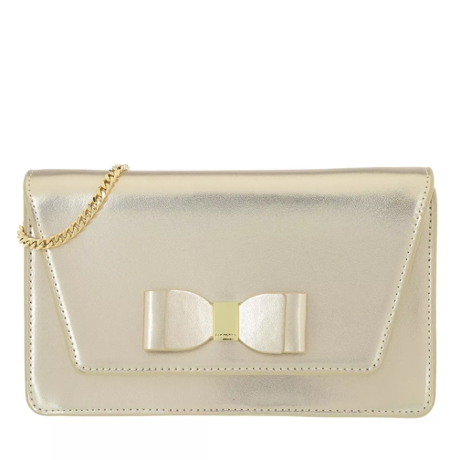 Ted Baker Keeiira Leather Bow Evening Bag Gold Clutch