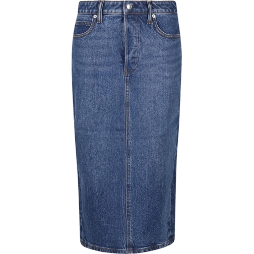 Alexander Wang Midi-Röcke Stretch Denim Midi Skirt Blue blau