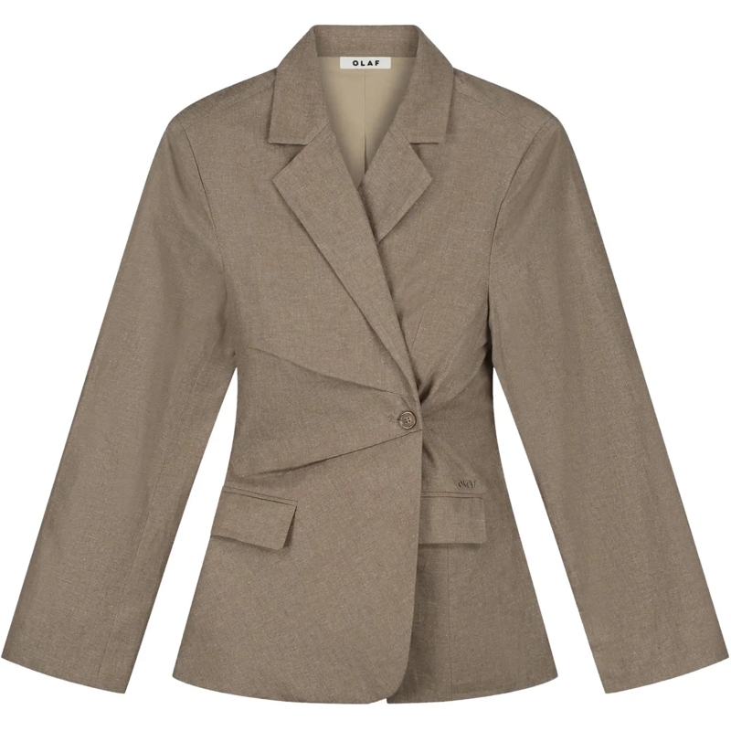 ØLÅF Blazer Olaf Asymmetric Linen Blazer Blazers Taupe W240506 taupe
