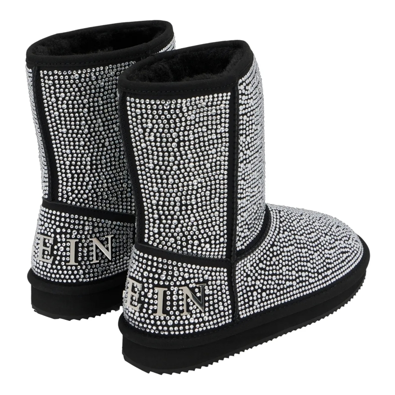 Philipp Plein Stiefel Stiefel Mid Flat Verziert silber(Image 3)