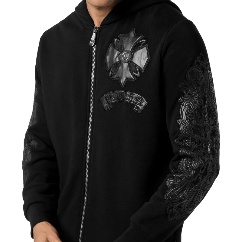 Philipp Plein Top Hoodie Sweatjacket Chrome schwarz(Image 5)