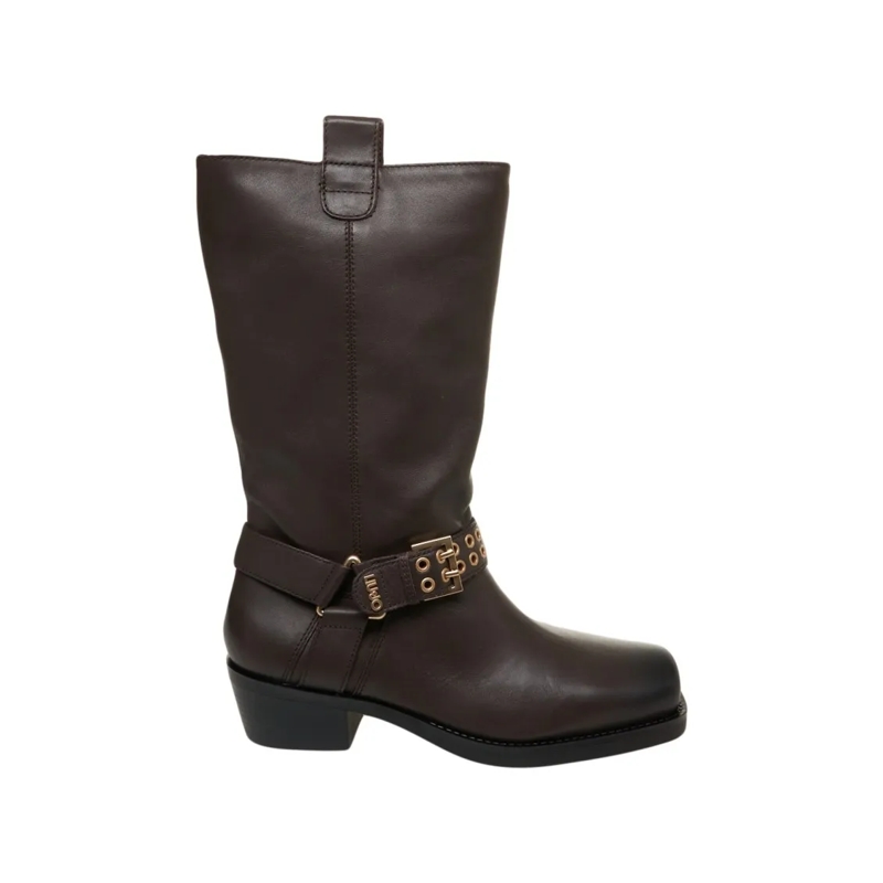 LIU JO Bottes Leather Cowboy Boots Black