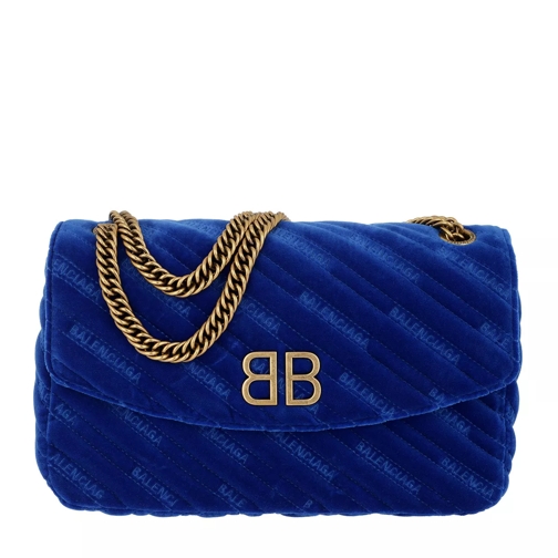 Balenciaga BB Round M Crossbody Bag Charms Royal Blue/Gold Crossbodytas