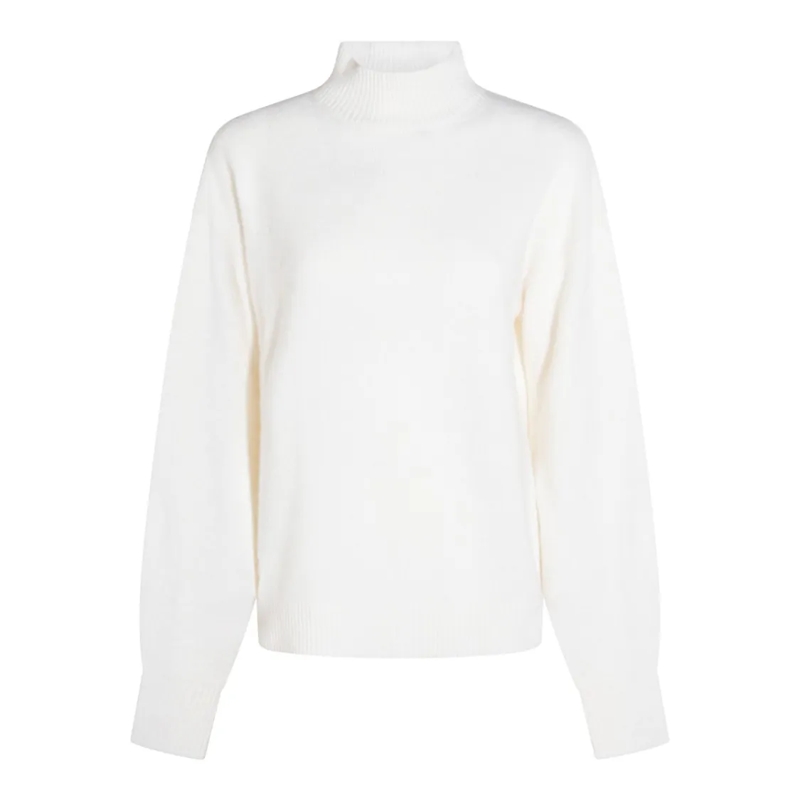 Malo Trui met col White Cotton Knitwear White