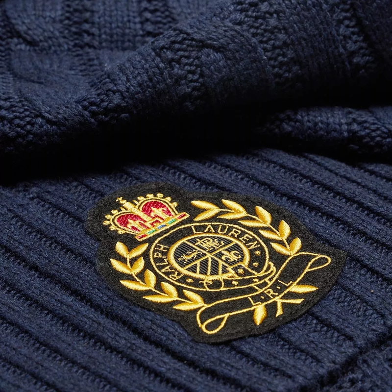 Lauren Ralph Lauren Wollschal Cbl Ptch Scarf Navy(Image 5)