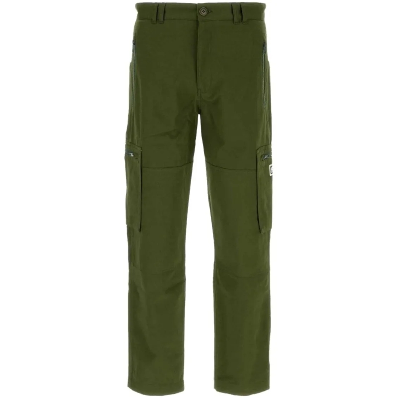 Kenzo Anzugshose Olive Green Cotton Cargo Trousers Black