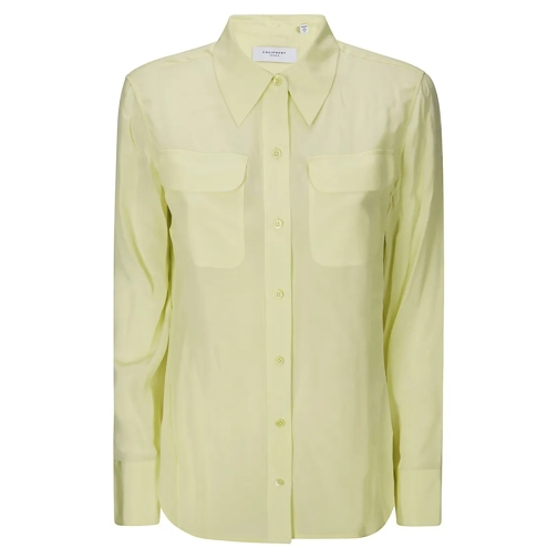 Equipment Chemises Silk Shirt With Flap Pockets Yellow