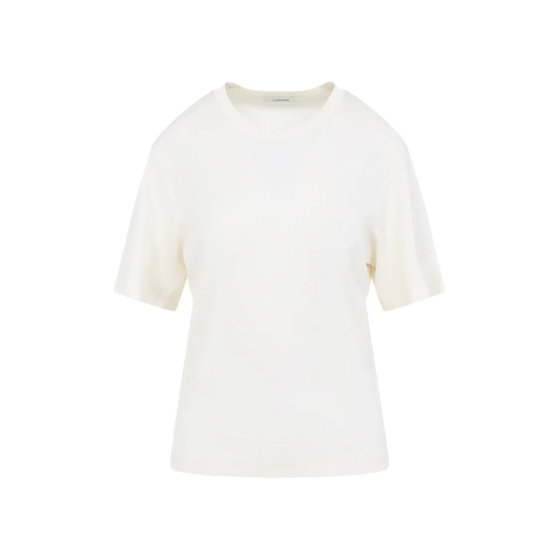 Lemaire T-Shirt Relaxed-Fit White Cotton T-Shirt With Classic Neck White