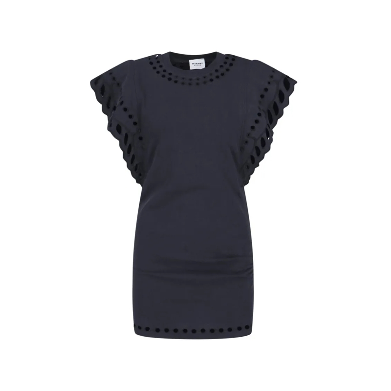 Etoile Isabel Marant Mini-robe Black Dress With Flattering Silhouette Blue