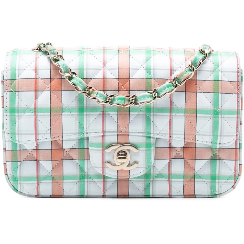 Chanel Schultertasche Mini Rectangular Classic Printed Calfskin Single F grün