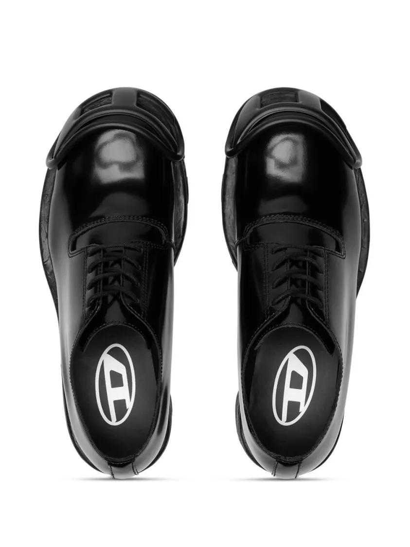 Thumbnail - Lace-Up Black Flat Shoes - Gr. 40 (EU) - in Schwarz