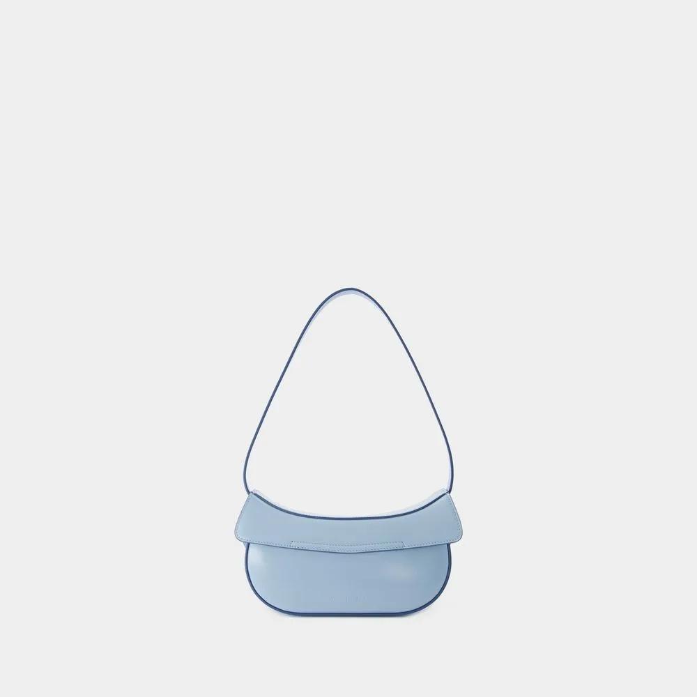 Marni Shoppers Small Hobo Shoulder Bag Leather Blue in blauw
