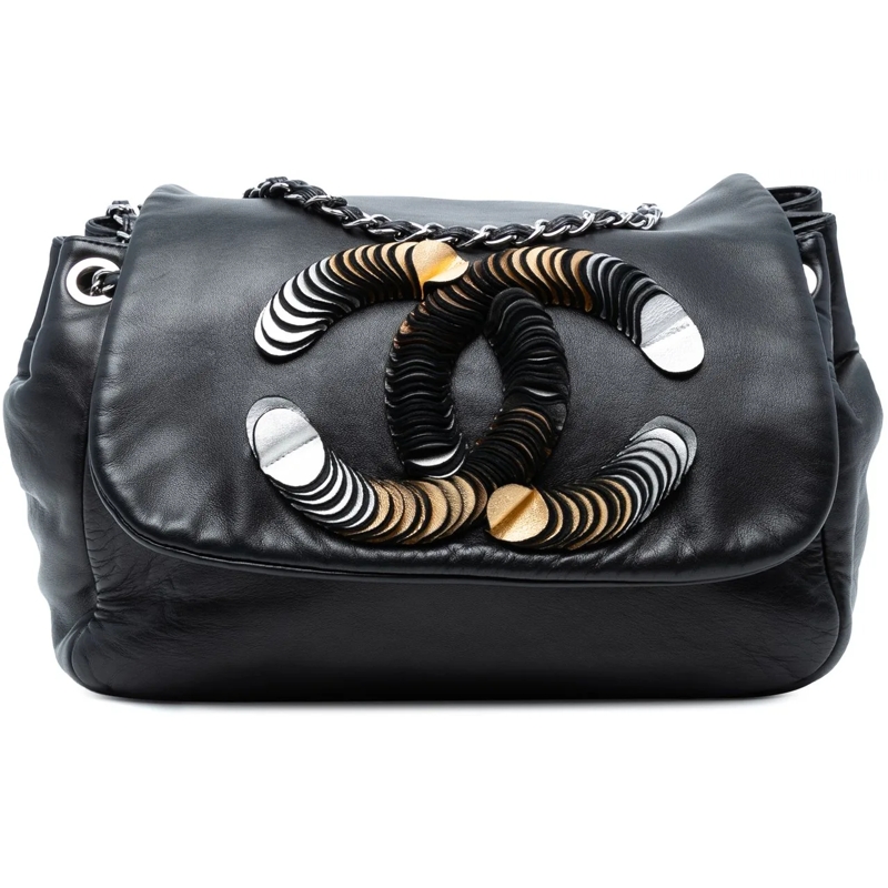 Chanel Schultertasche CC Lambskin Disc Bon Bon Flap schwarz