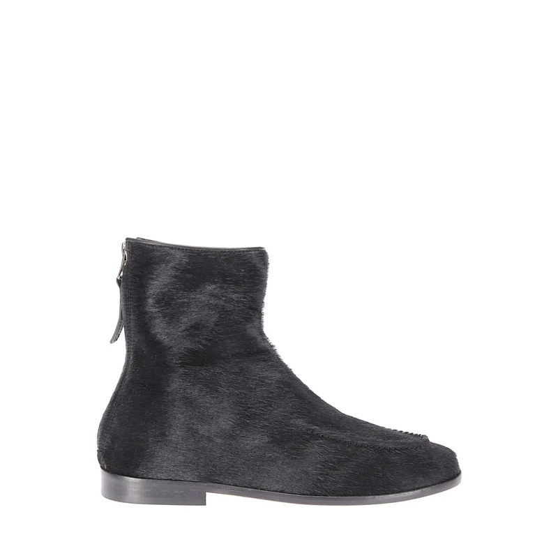 Hereu Bottes Low Ankle Boot In Calf Hair Black