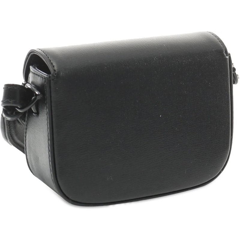 Gucci Schultertasche Mini Leather Horsebit 1955 Web Satchel schwarz