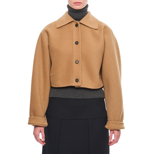 Khaite Übergangsjacke Sue Short Wool Jacket Brown