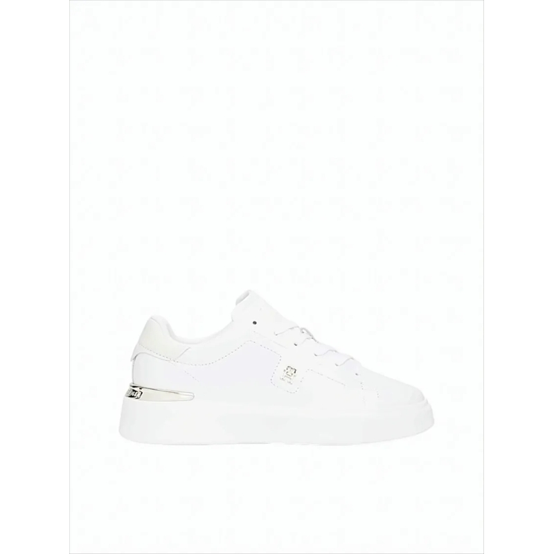 Tommy Jeans Lage-top sneaker Low-Top Nappa Leather Sneakers With Gold-Tone Acce White