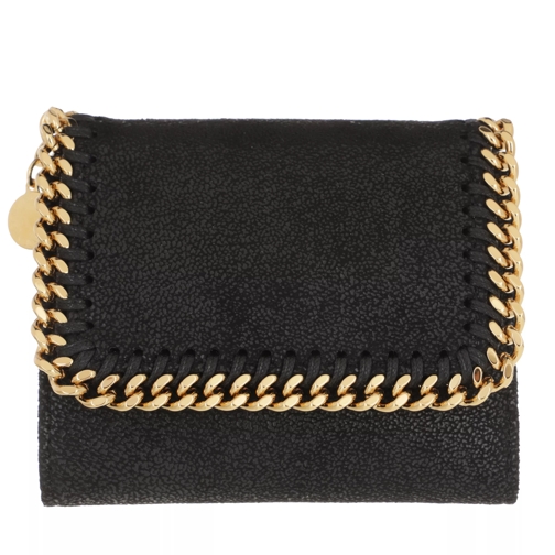 Stella McCartney Falabella Small Flap Wallet  Black Tri-Fold Portemonnaie