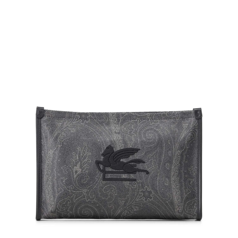 Etro Fourre-tout Pouch mit Paisley-Muster Schwarz