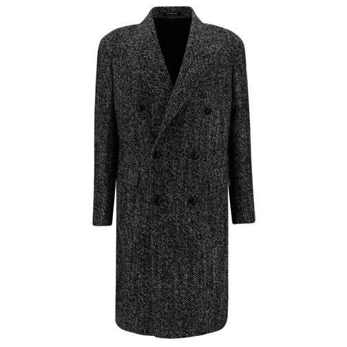 Tagliatore Oversized Grey Double-Breasted Coat In Wool Blend Grey 