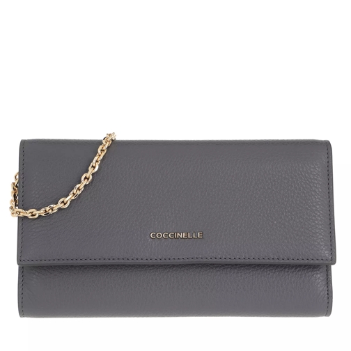 Coccinelle Metallic Soft Ash Grey Wallet On A Chain
