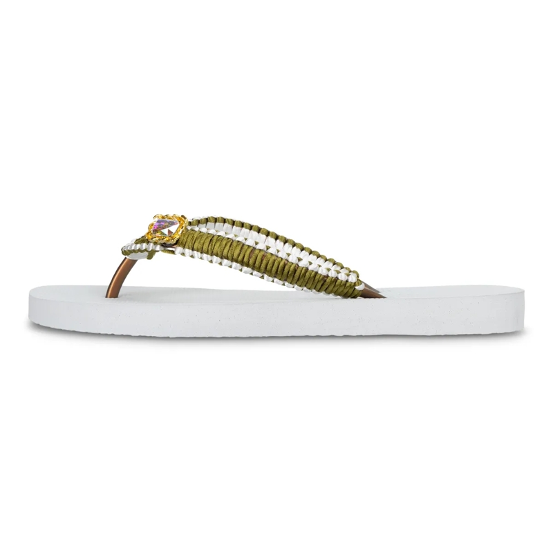 UZURII Flip Flops flip flop Green Macrame Switch weiss(Image 18)