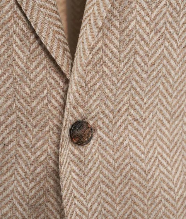 Tagliatore Herringbone Wool Blazer Neutrals Blazer