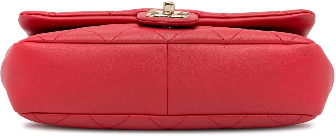 Thumbnail - Chanel Hobo Bags - 2019 Small Lambskin Elegant Chain Single Flap - Gr. unisize - in Rot - für Damen