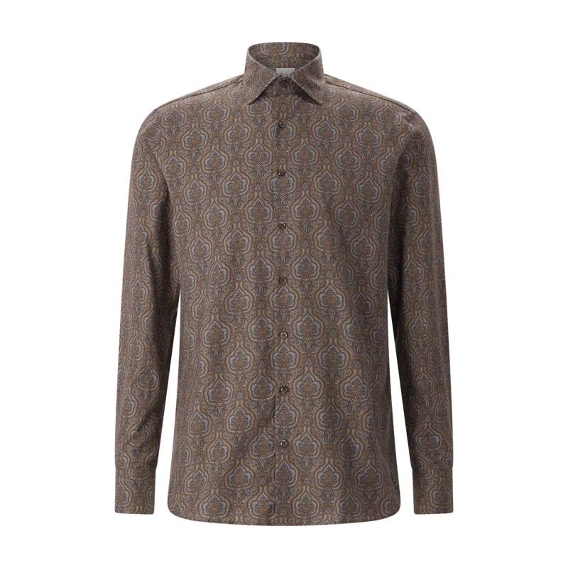 STENSTRÖMS Chemise Regular-Fit Hemd aus Baumwolle braun
