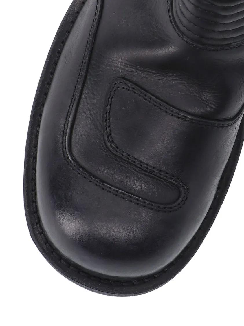 Thumbnail - MM6 Maison Margiela Stiefel - Mid-Calf Black Leather Boots - Gr. 40 (EU) - in Schwarz - für Damen