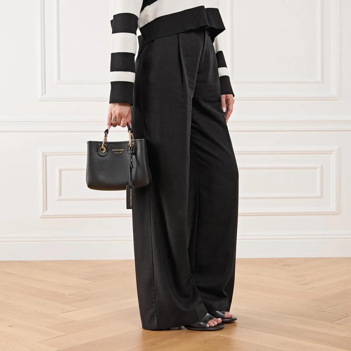 Emporio Armani Shoppers Shopping S With Chain Suede+Vitello Liscio Shopp in zwart